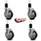 Service Caster 5'' Black Poly Swivel 1-3/4'' Expanding Stem Caster Set with Brake, 4PK SCC-EX20S514-PPUB-BLK-TLB-134-4 - alternate 4